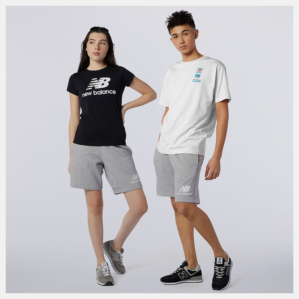 NB Essentials Stacked Logo Short | New Balance Clothing Athletic Grey - Women/Men
