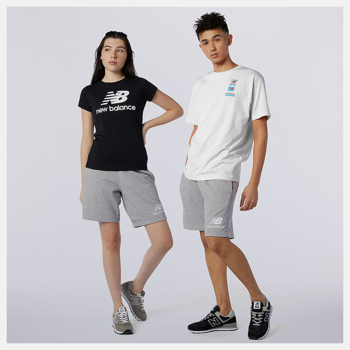 NB Essentials Stacked Logo Short | New Balance Clothing Athletic Grey - Women/Men