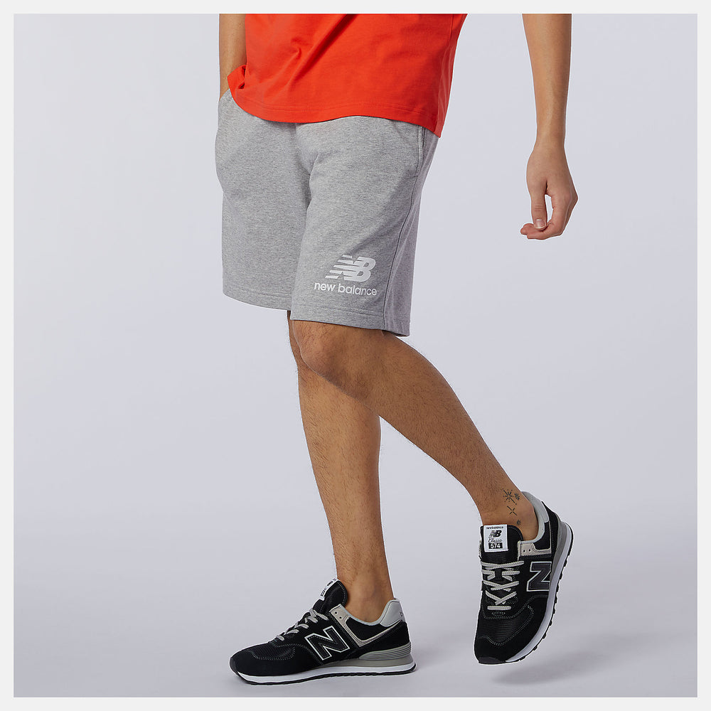 NB Essentials Stacked Logo Short | New Balance Clothing Athletic Grey - Women/Men