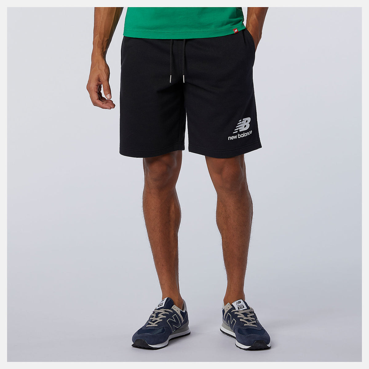 NB Essentials Stacked Logo Short | New Balance Clothing Black - Women/Men