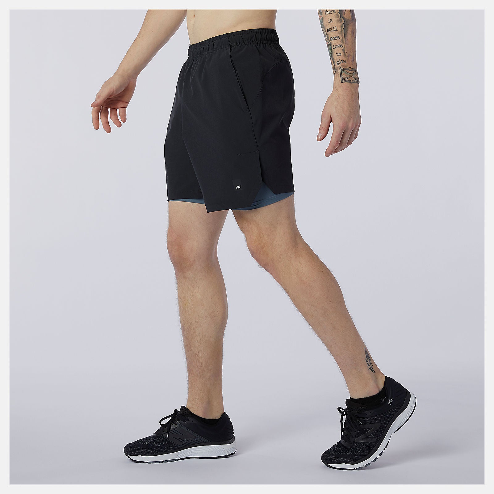 Fortitech 7 inch 2 In 1 Short | New Balance Clothing Black/Grey - Men