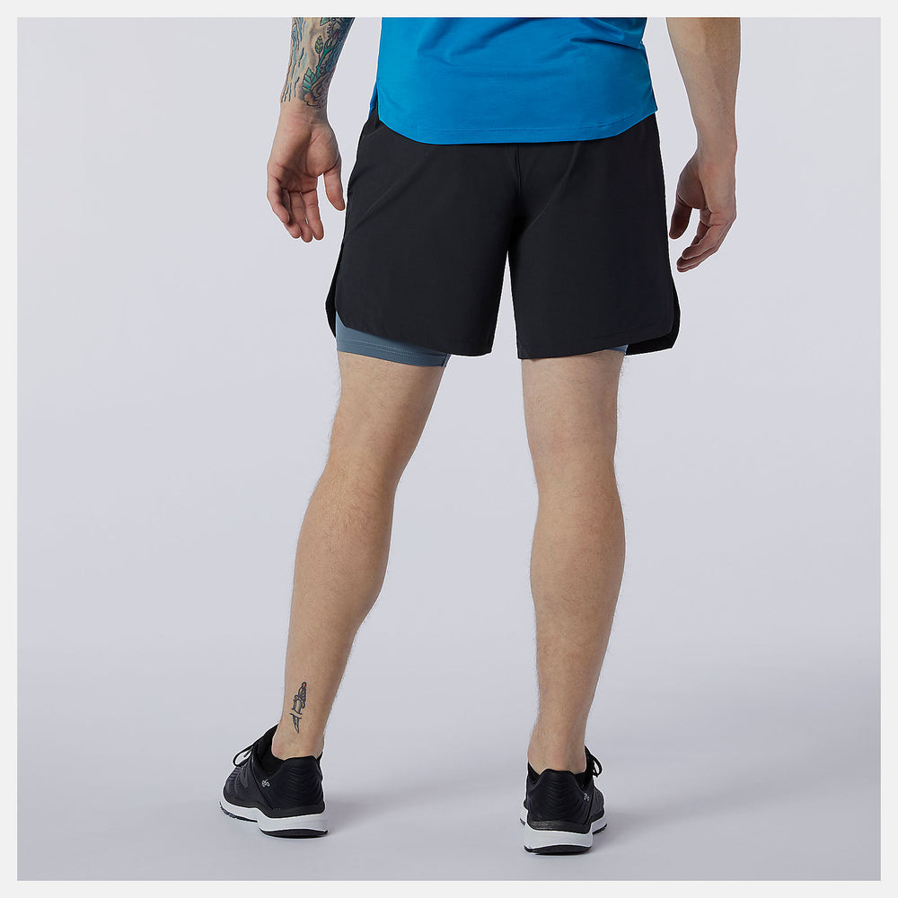 Fortitech 7 inch 2 In 1 Short | New Balance Clothing Black/Grey - Men