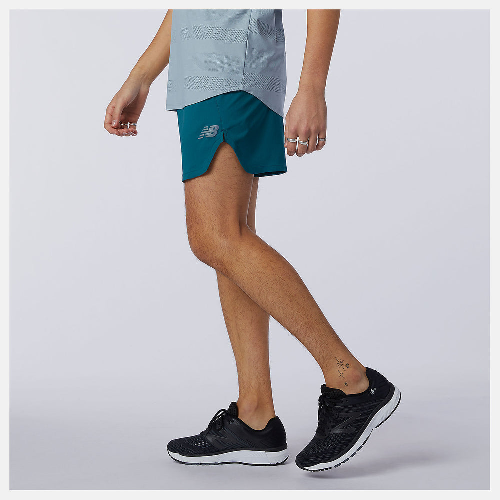 Q Speed Fuel 5 Inch Short | New Balance Clothing Mountain Teal - Men