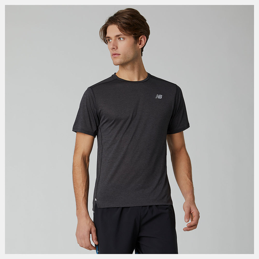 Impact Run Short Sleeve | New Balance Clothing Black Heather - Men
