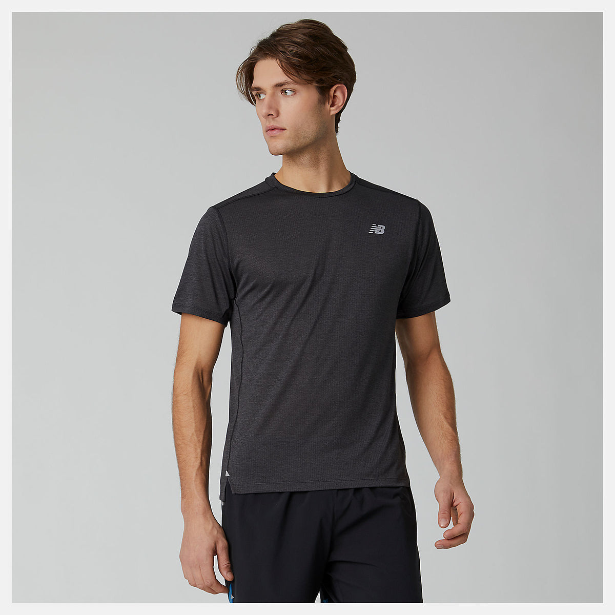 Impact Run Short Sleeve | New Balance Clothing Black Heather - Men