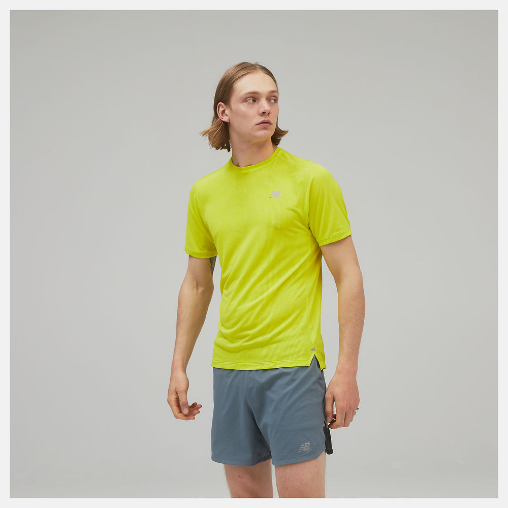 Impact Run Short Sleeve | New Balance Clothing Sulpher Yellow - Men