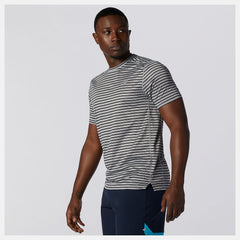 Printed Impact Run Short Sleeve | New Balance Clothing Athletic Grey/Multi Color - Men
