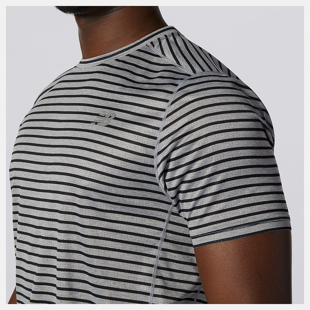 Printed Impact Run Short Sleeve | New Balance Clothing Athletic Grey/Multi Color - Men