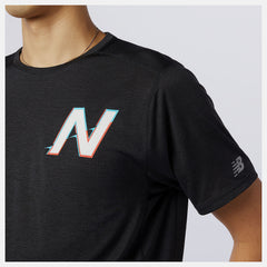 Printed Impact Run Short Sleeve | New Balance Clothing Wave Blue - Men