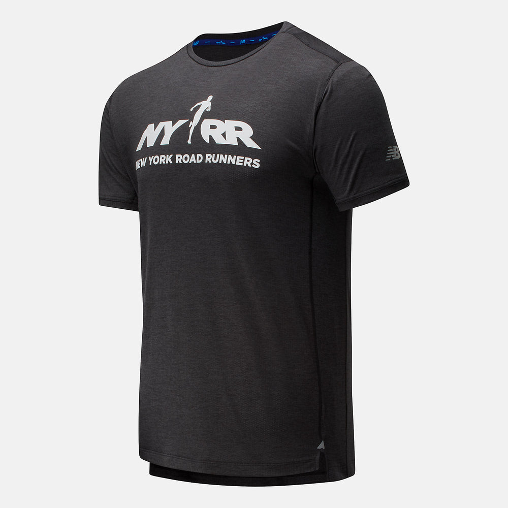 RFL Printed Impact Run Short Sleeve | New Balance Clothing Black Heather - Men
