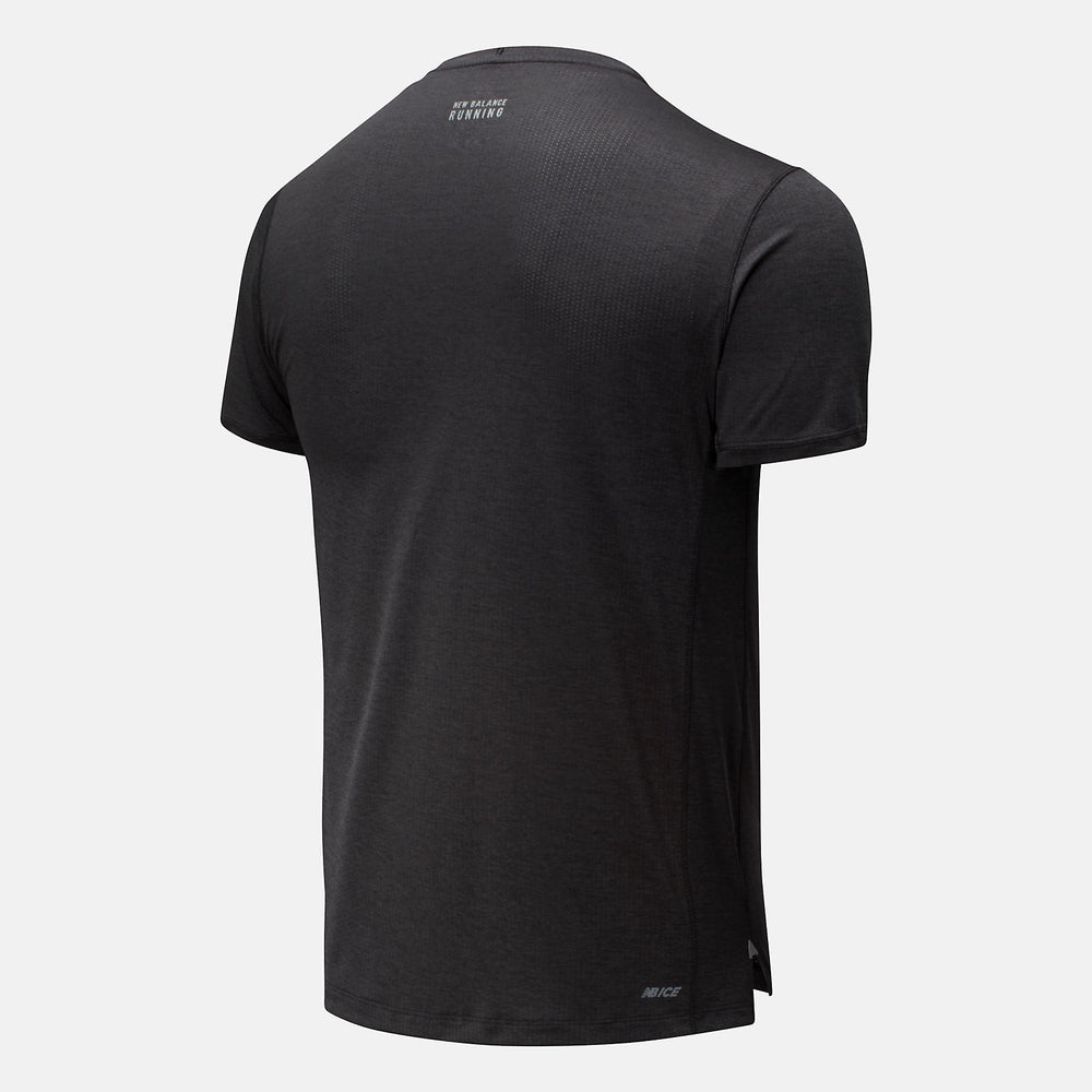 RFL Printed Impact Run Short Sleeve | New Balance Clothing Black Heather - Men