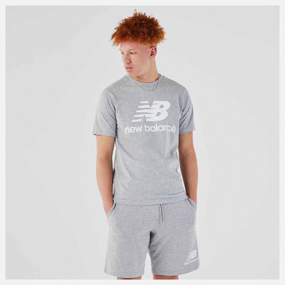 Essentials Stacked Logo Tee | New Balance Clothing Athletic Grey - Men