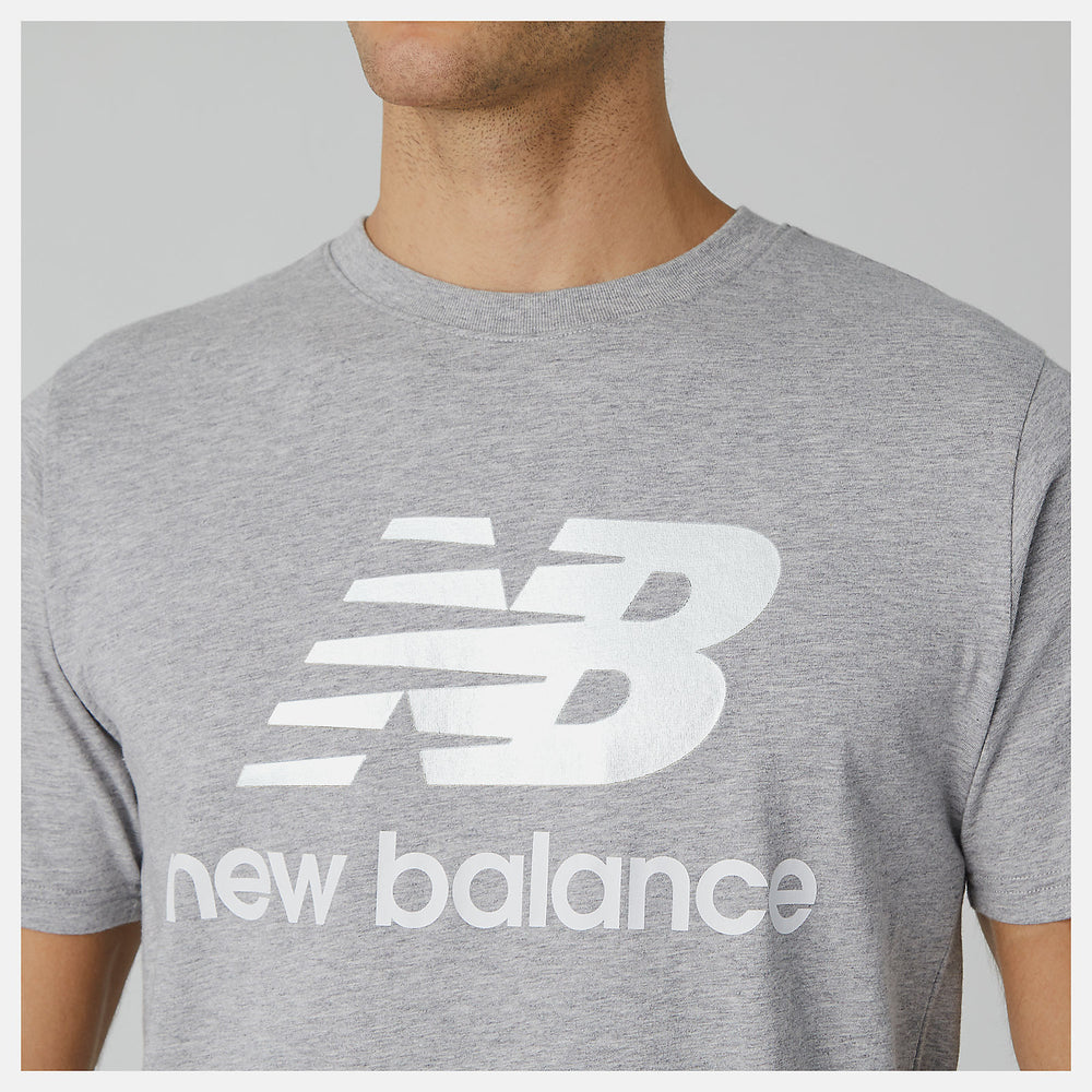 Essentials Stacked Logo Tee | New Balance Clothing Athletic Grey - Men