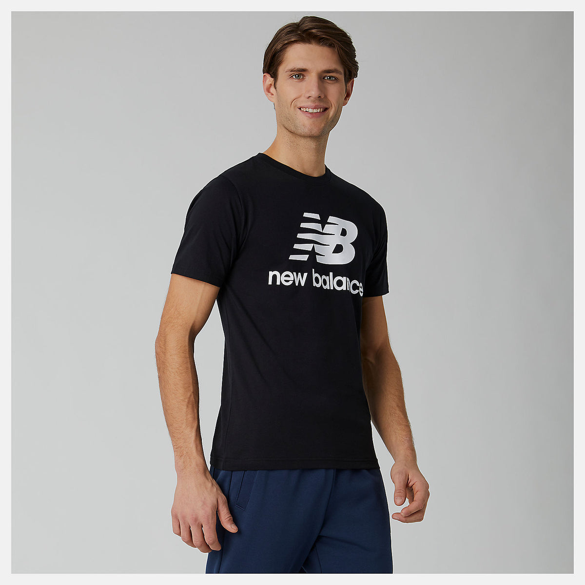 Essentials Stacked Logo Tee | New Balance Clothing Black - Men