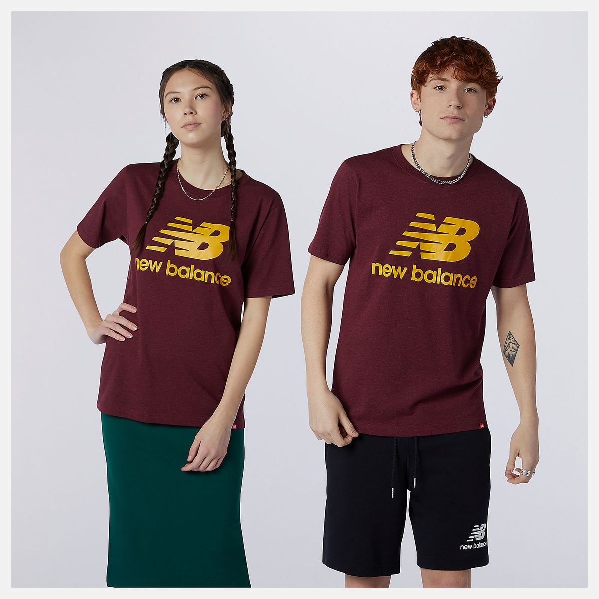 Essentials Stacked Logo Tee | New Balance Clothing Garnet - Men