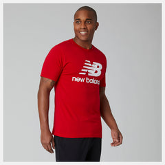 Essentials Stacked Logo Tee | New Balance Clothing Team Red - Men