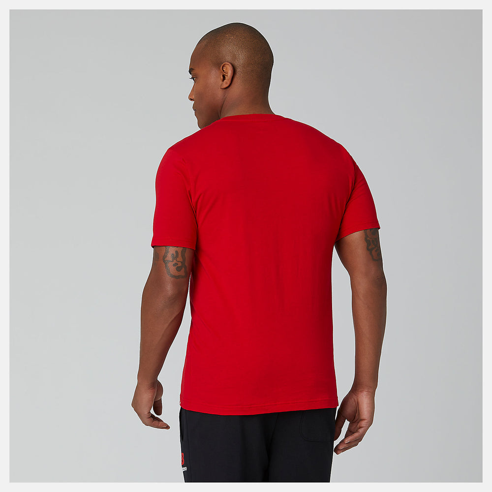 Essentials Stacked Logo Tee | New Balance Clothing Team Red - Men