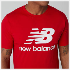Essentials Stacked Logo Tee | New Balance Clothing Team Red - Men