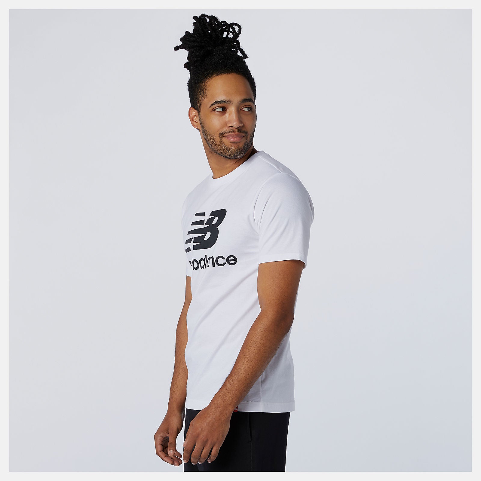 Essentials Stacked Logo Tee | New Balance Clothing White - Men