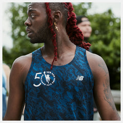 NYC Marathon Printed Impact Run Singlet | New Balance Clothing Rogue Wave - Men