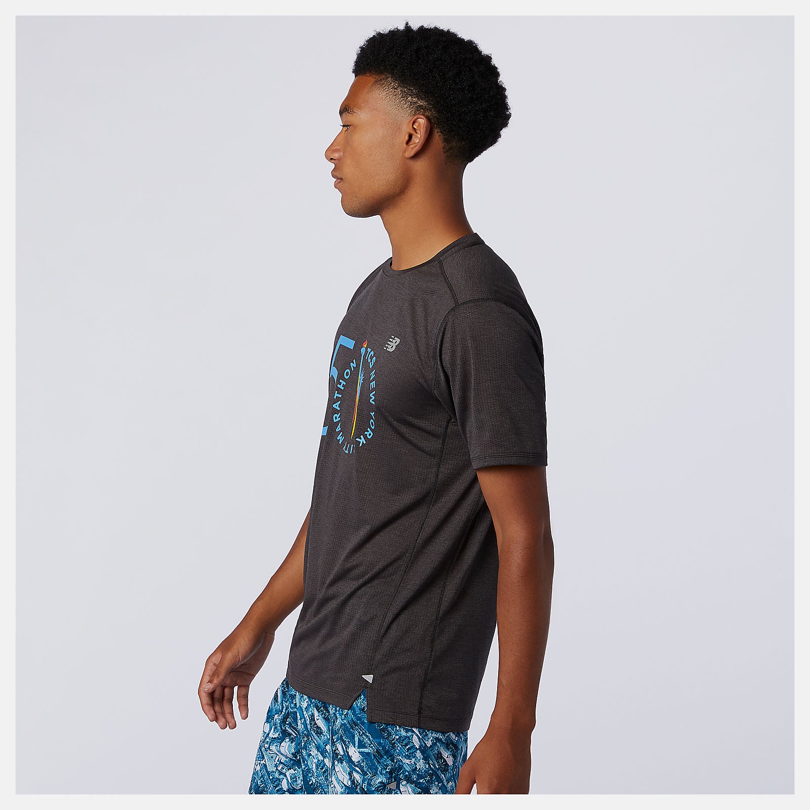NYC Marathon Impact Run Short Sleeve | New Balance Clothing Black Heather - Men