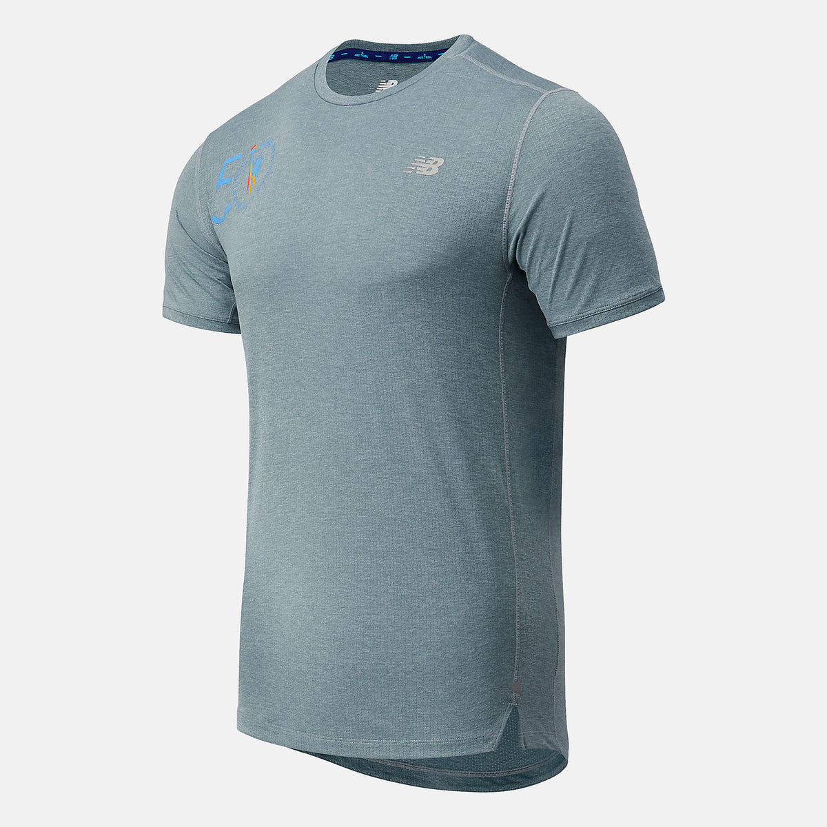 NYC Marathon Impact Run Short Sleeve | New Balance Clothing Light Slate - Men
