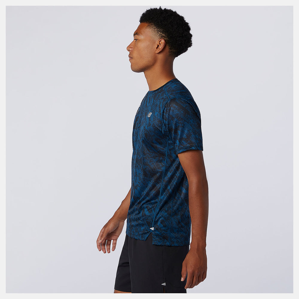 NYC Marathon Printed Impact Run Short Sleeve | New Balance Clothing Rogue Wave - Men