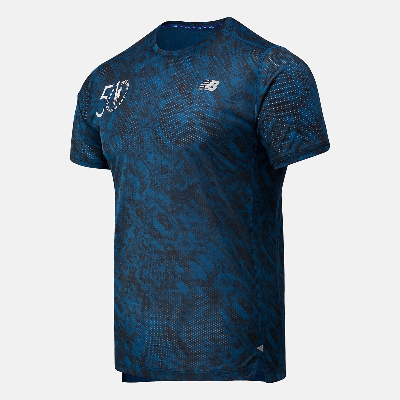 NYC Marathon Printed Impact Run Short Sleeve | New Balance Clothing Rogue Wave - Men