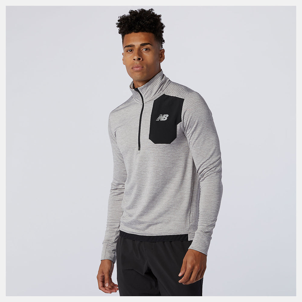 NB Heat Grid Half Zip | New Balance Clothing Athletic Grey - Men