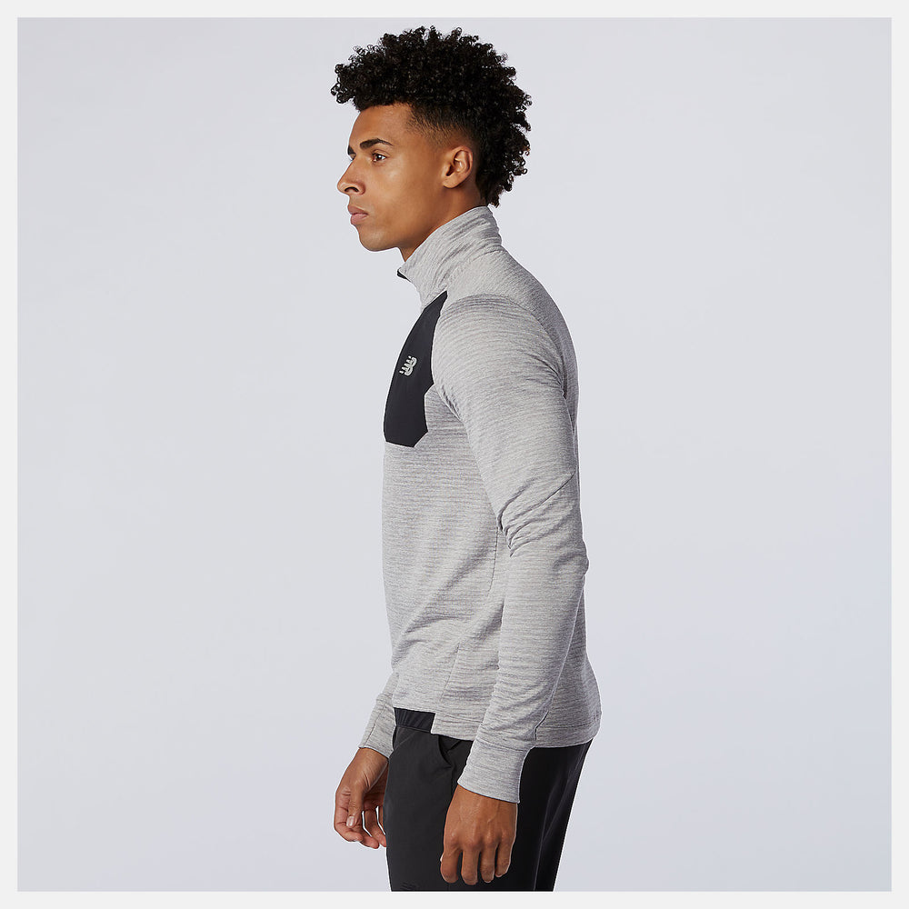NB Heat Grid Half Zip | New Balance Clothing Athletic Grey - Men