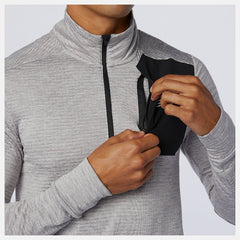 NB Heat Grid Half Zip | New Balance Clothing Athletic Grey - Men