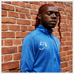 NYC Marathon Impact Run Grid Back Half Zip | New Balance Clothing Faded Cobalt - Men