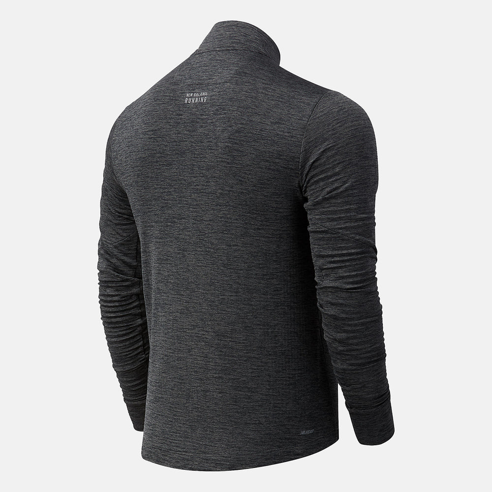 NYC Marathon Impact Run Grid Back Half Zip | New Balance Clothing Heather Charcoal - Men