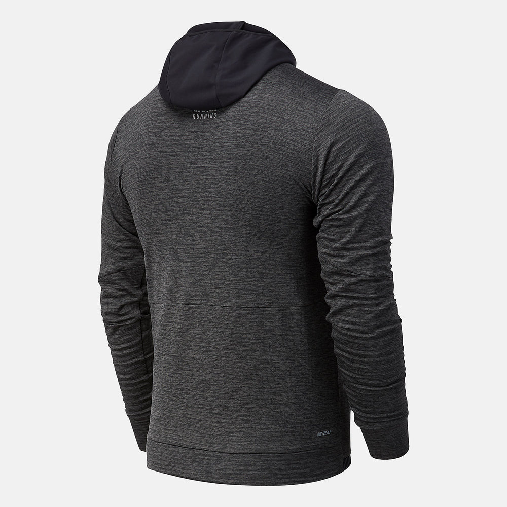 NYC Marathon Impact Run Grid Back Hoodie | New Balance Clothing Heather Charcoal - Men