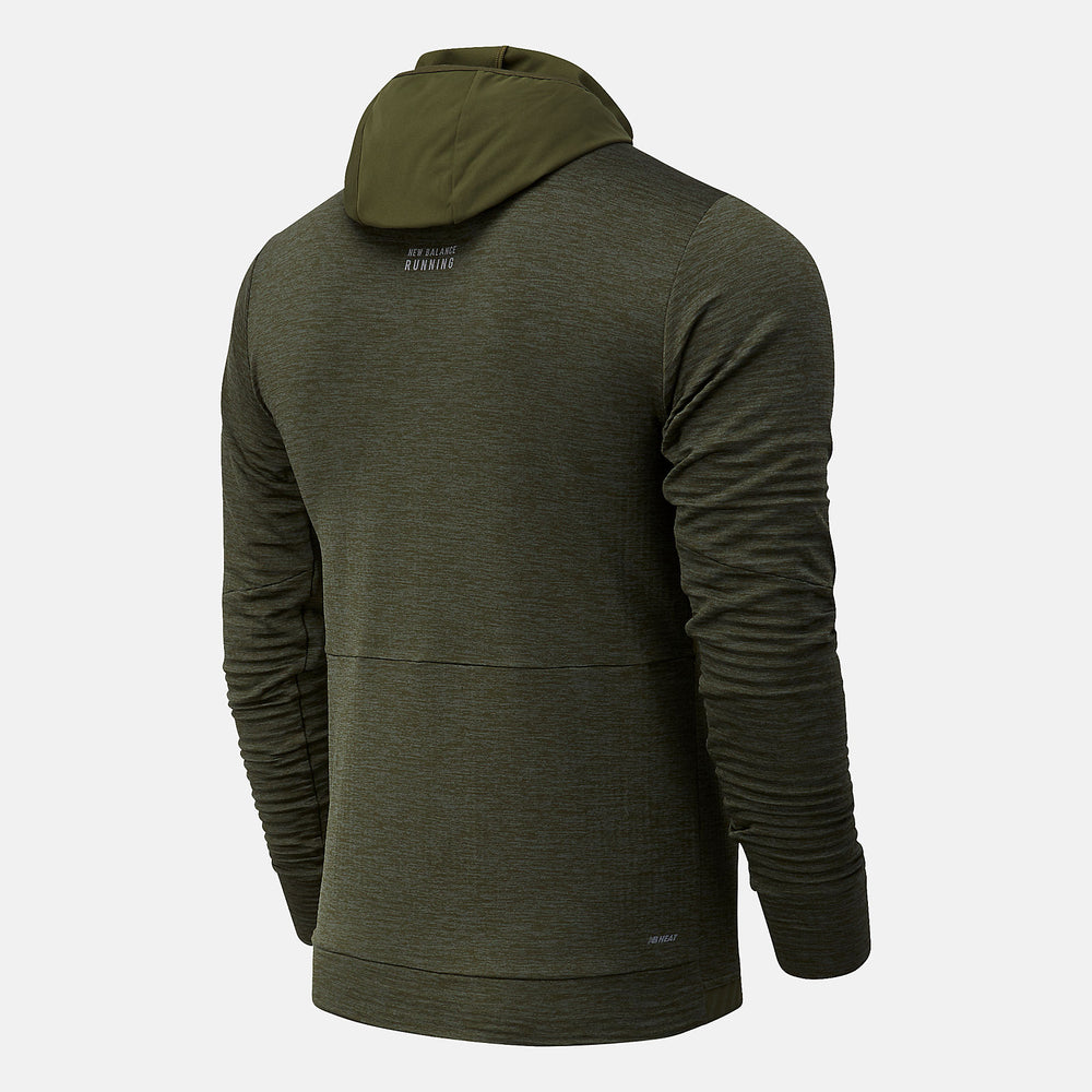 NYC Marathon Impact Run Grid Back Hoodie | New Balance Clothing Oak Leaf Green - Men