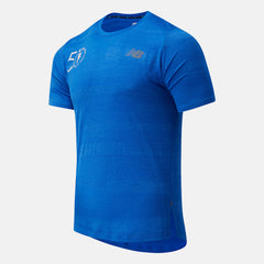 NYC Marathon Q Speed Fuel Jacquard Short Sleeve | New Balance Clothing Faded Cobalt - Men