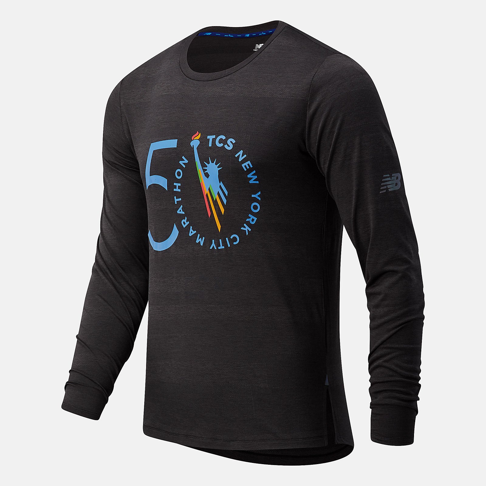 NYC Marathon Q Speed Fuel Jacquard Long Sleeve | New Balance Clothing Black Heather - Men
