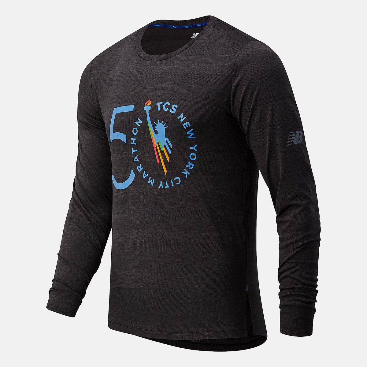 NYC Marathon Q Speed Fuel Jacquard Long Sleeve | New Balance Clothing Black Heather - Men
