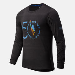NYC Marathon Q Speed Fuel Jacquard Long Sleeve | New Balance Clothing Black Heather - Men