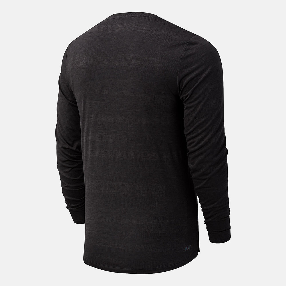 NYC Marathon Q Speed Fuel Jacquard Long Sleeve | New Balance Clothing Black Heather - Men