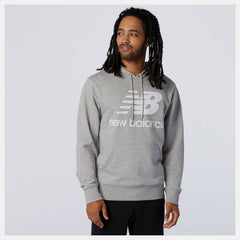 NB Essentials Stacked Logo Po Hoodie | New Balance Clothing Athletic Grey - Men