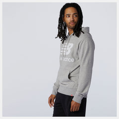 NB Essentials Stacked Logo Po Hoodie | New Balance Clothing Athletic Grey - Men