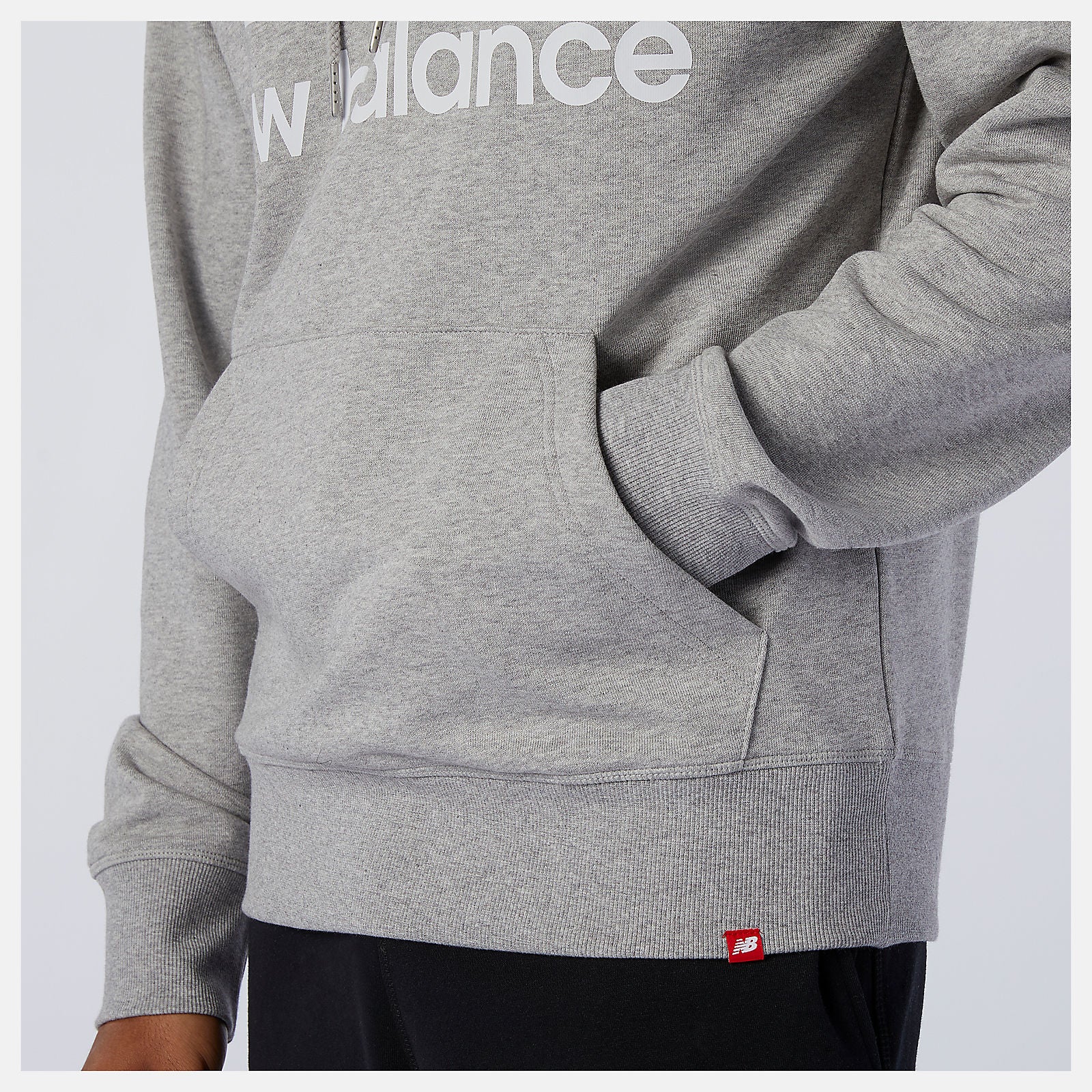 NB Essentials Stacked Logo Po Hoodie | New Balance Clothing Athletic Grey - Men