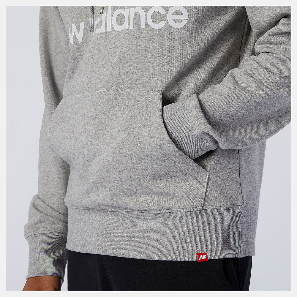 NB Essentials Stacked Logo Po Hoodie | New Balance Clothing Athletic Grey - Men