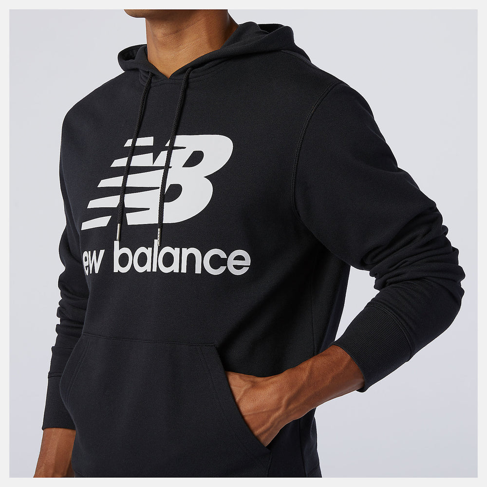 NB Essentials Stacked Logo Po Hoodie | New Balance Clothing Black - Men
