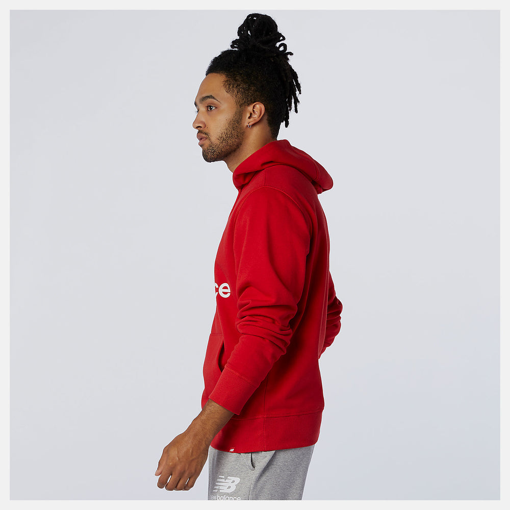 NB Essentials Stacked Logo Po Hoodie | New Balance Clothing Team Red Inline - Men