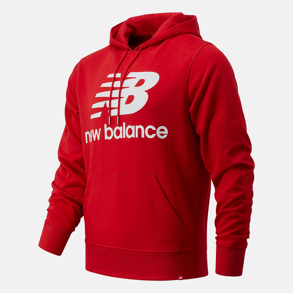 NB Essentials Stacked Logo Po Hoodie | New Balance Clothing Team Red Inline - Men