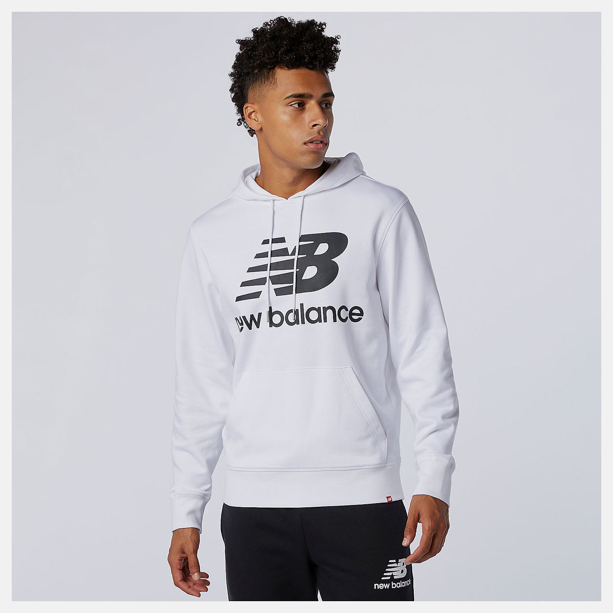 NB Essentials Stacked Logo Po Hoodie | New Balance Clothing White - Men