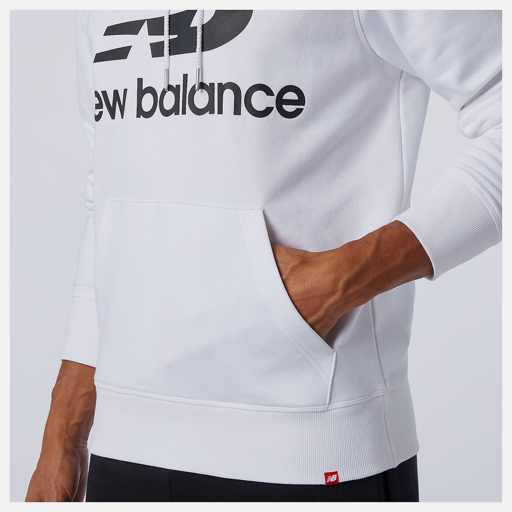 NB Essentials Stacked Logo Po Hoodie | New Balance Clothing White - Men