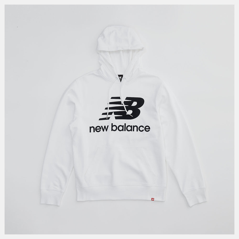 NB Essentials Stacked Logo Po Hoodie | New Balance Clothing White - Men